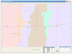 Kit Carson County, CO Digital Map Color Cast Style